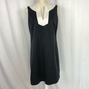 Michael Kors Dress Black Sheath White Trim Women’s 10 Mini Short Designer Jackie